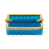 Blue Glass and Brass Ashtray