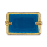 Blue Glass and Brass Ashtray