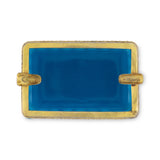 Blue Glass and Brass Ashtray