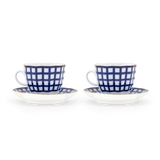 Pair of Russian Imperial Lomonosov Porcelain Cups