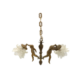 Cherub & Frosted Glass Petal Chandelier