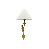 Vintage French Gilt Brass Putti Cherub Lamp