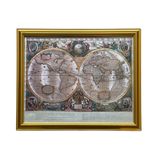 Vintage Henricus Hondius World Map Reproduction