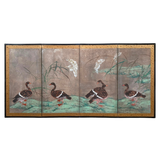 Wild Geese in a Reedy Landscape